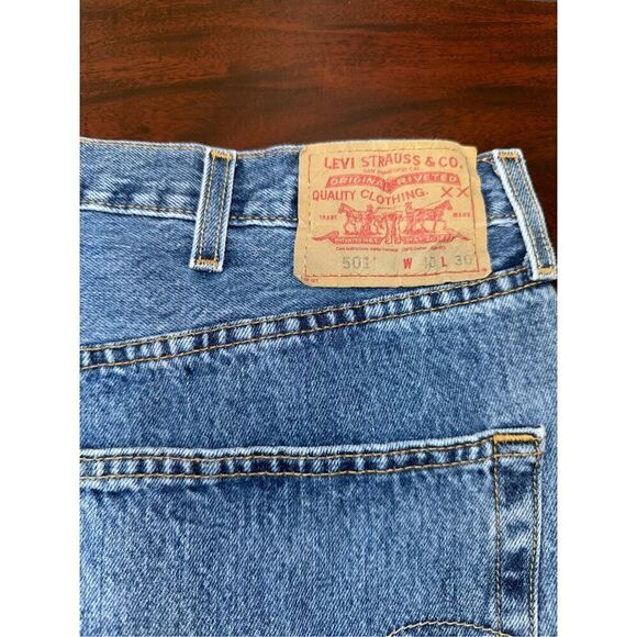Levi’s Button Fly 501 Mens Denim Jeans Size 40x30 - Picture 5 of 7
